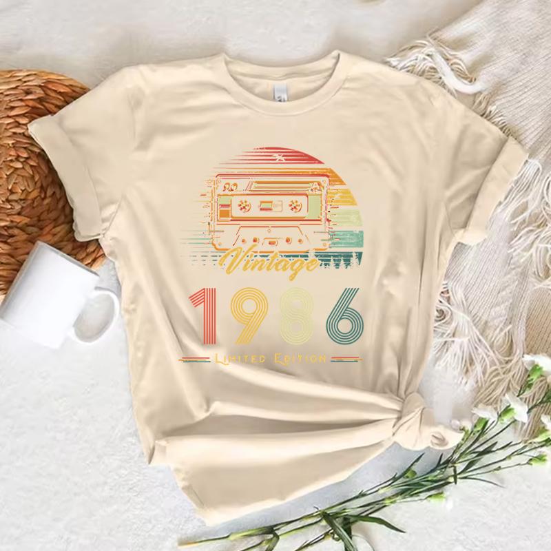 Oryginalny Unisex T-shirt z 1986 roku Vintage 1986 Graficzne Koszulki na Urodziny Unisex Koszulka na 40. Urodziny Prezent na 40. Urodziny Dla Unisex