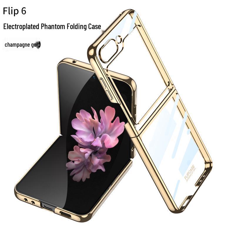 Samsung Z Flip6 Electroplated Transparent Ultra-Thin Anti-Drop Case for Foldable Screen