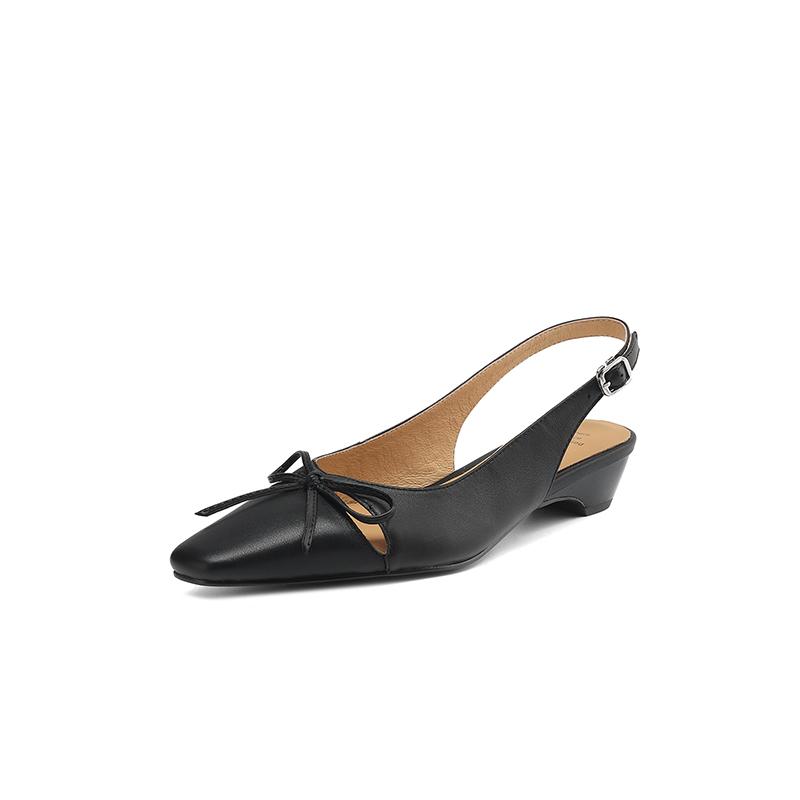 

Модные новые летние сандалии из натуральной кожи, женская обувь, сандалии с квадратным носком, модные сандалии с вырезами и бантом, обувь на низком каблуке 40 чёрный