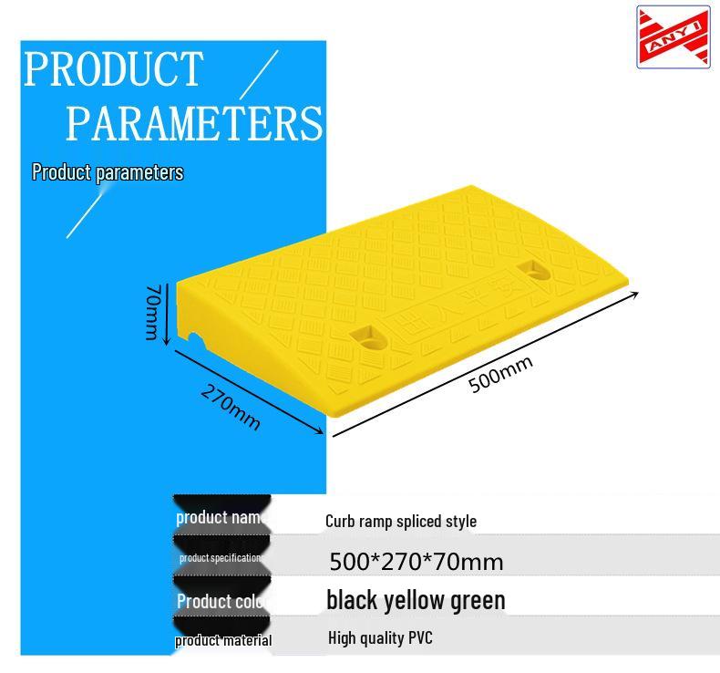 Portable Curb Ramp Triangle Pad for Cars