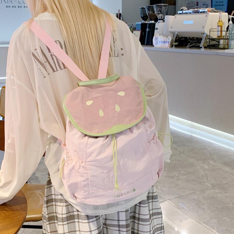 Backpack Women's Large Capacity Casual Color Contrast Small Fresh Student Class Bag Fashionable Lightweight Travel Backpack