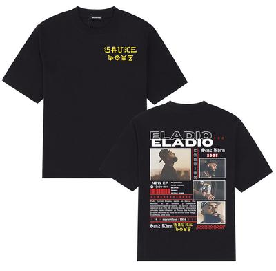 Rap Artist Eladio Carrion En2 Khn's 2025 Album: Men's and Women's Hip-hop Fashion Retro Summer Print 100% Pure Cotton T-shirt