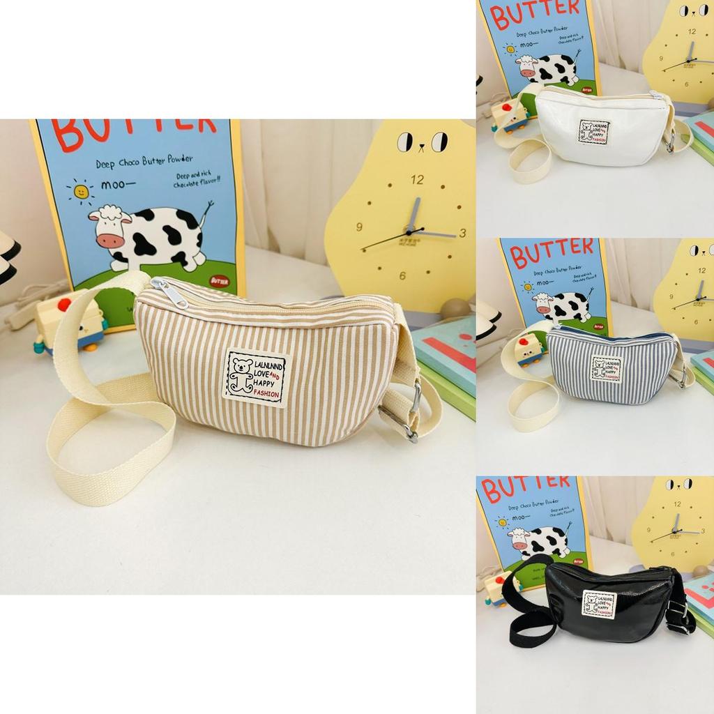 Trendy Kids Crossbody Bag 2024 Spring Summer Cartoon Bear Design Nylon Material