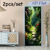 2pcs Forest Path Wall Stickers Vividly Restore the Natural Light and Shadow Effect of Sunlight Penetrating Through Leaves and Sp