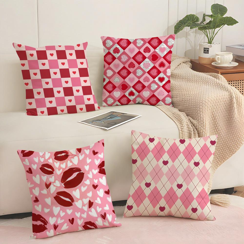 Valentines Day Cushion Cover Pillowcase Ultra Soft Skin Friendly Fabric Cloud Like Comfort Concealed Zipper