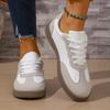 Round Head Elegant Flat Casual Shoes for Women Spring and Autumn  Lace Anti Slip Running Shoes