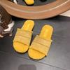 Internet Celebrity Mao Mao Slippers Women's Fashion Wear 2025 Autumn and Winter New Retro Soft Flat Bottom Home Lazy One-word Cotton Mop