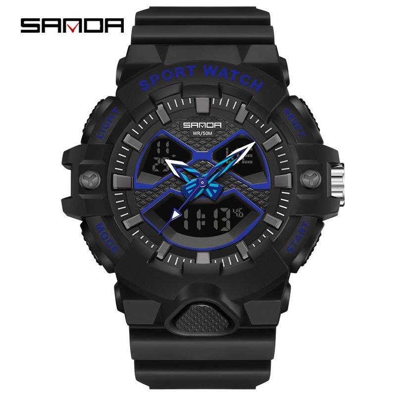 Sanda Trendy Korean Style Junior High School Waterproof Sports Watch