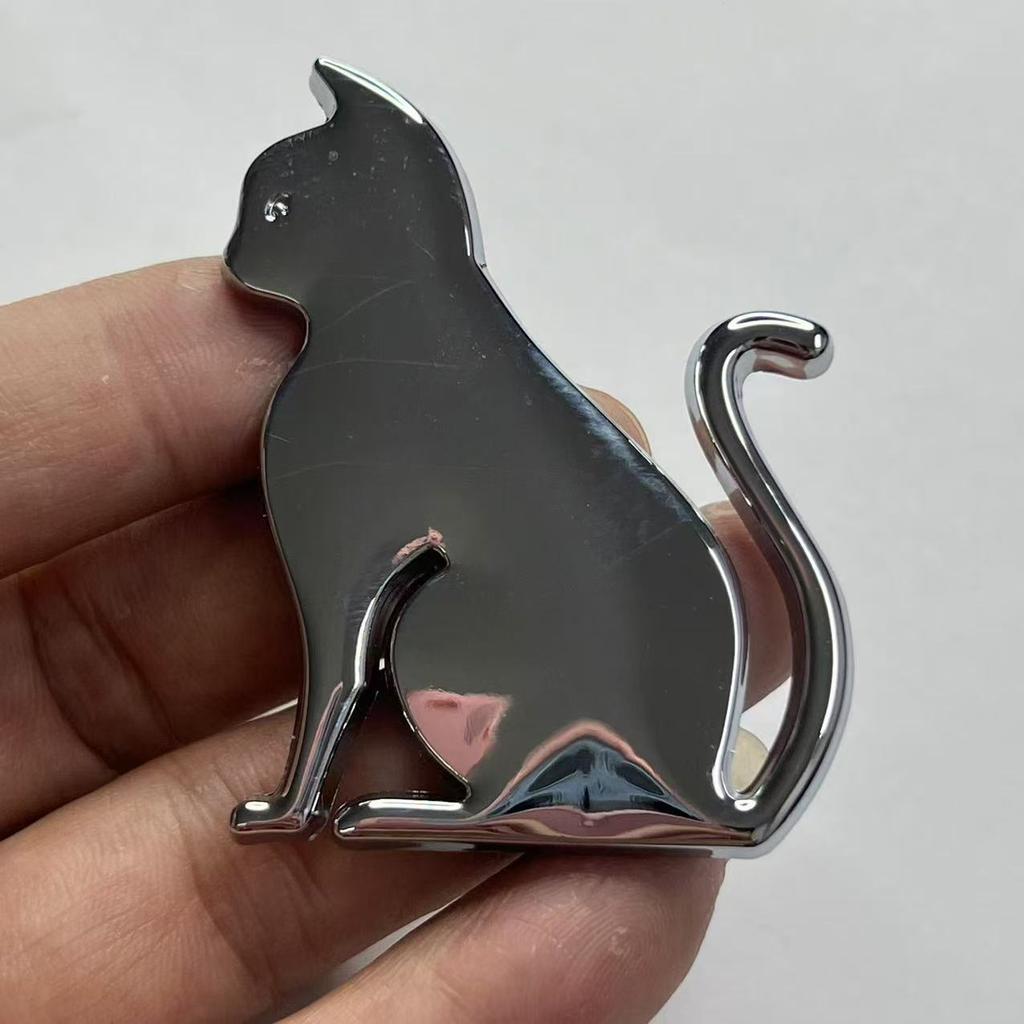 Car Personalized Sticker Trendy Brand Pet Cat Car Emblem Animal Metal Car Sticker Tail Sticker Side Sticker Exterior Scratch Decorative Sticker