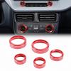 CHEAYAR Aluminum Alloy AC Switch Knob Cover Fit for Ford Maverick 2022, 5PCS Rotary Manual Touch Control, Red