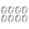 8pcs Dragon Pattern Ring Men Stainless Steel Fashionable Elegant Ring Jewelry Accessory for Dating Party