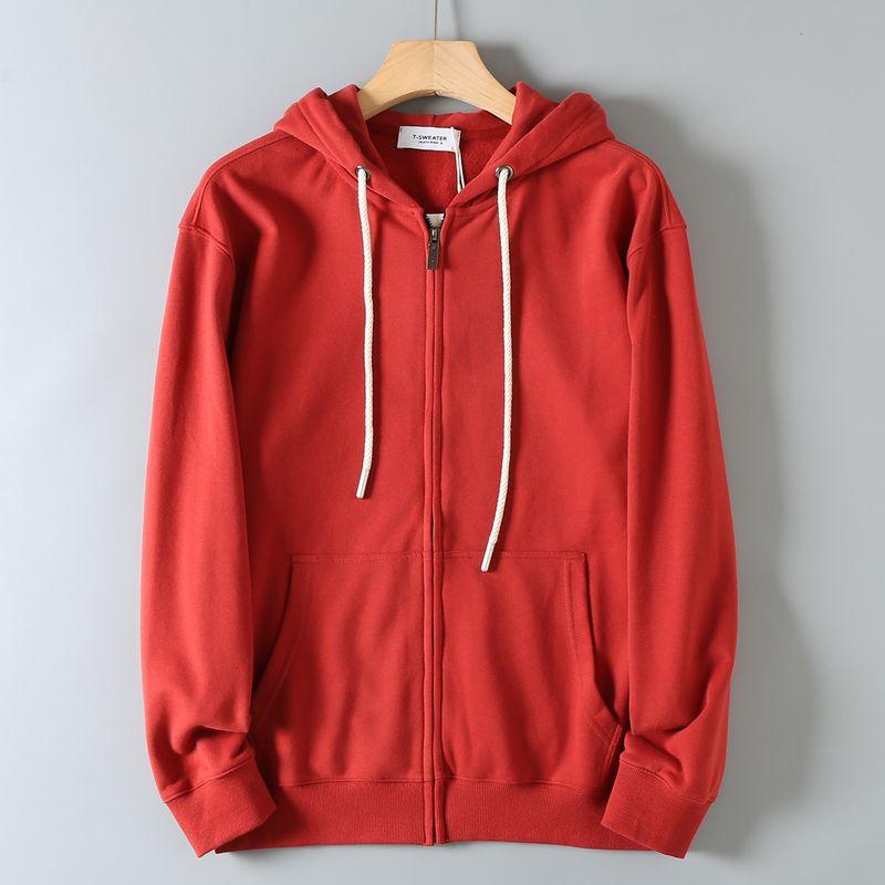 Clearance of Export Surplus: Men's Autumn and Winter Fleece-Lined Thick Hooded Sweatshirt, Loose Casual Long-Sleeve Jacket