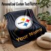 Pittsburgh Steelers Custom Flannel Throw Blanket Print Your Name Text Soft Warm Blanket Holiday Present