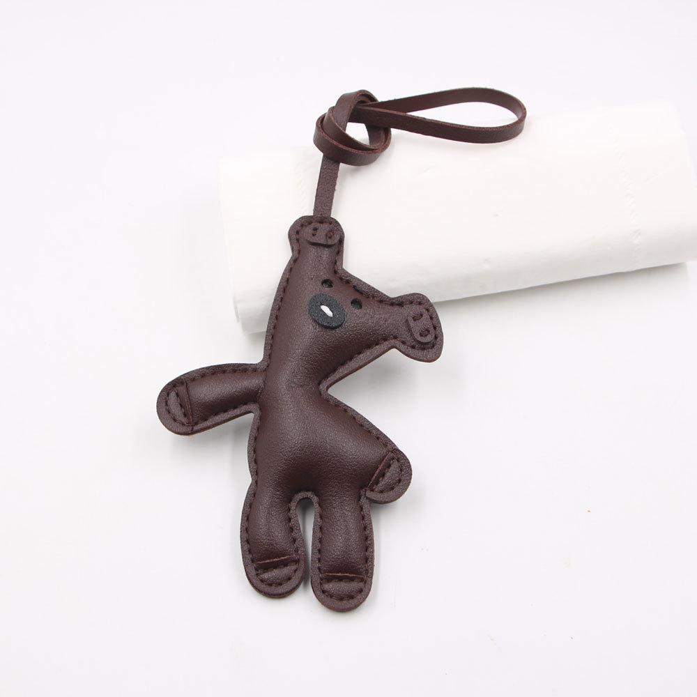 In Stock Cartoon Teddy Bear Leather Bag Pendant with Lanyard Accessories