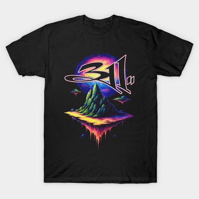 Men Black Print T-shirt 311 Island No-Cut Transfer Paper Print Cotton Tshirt