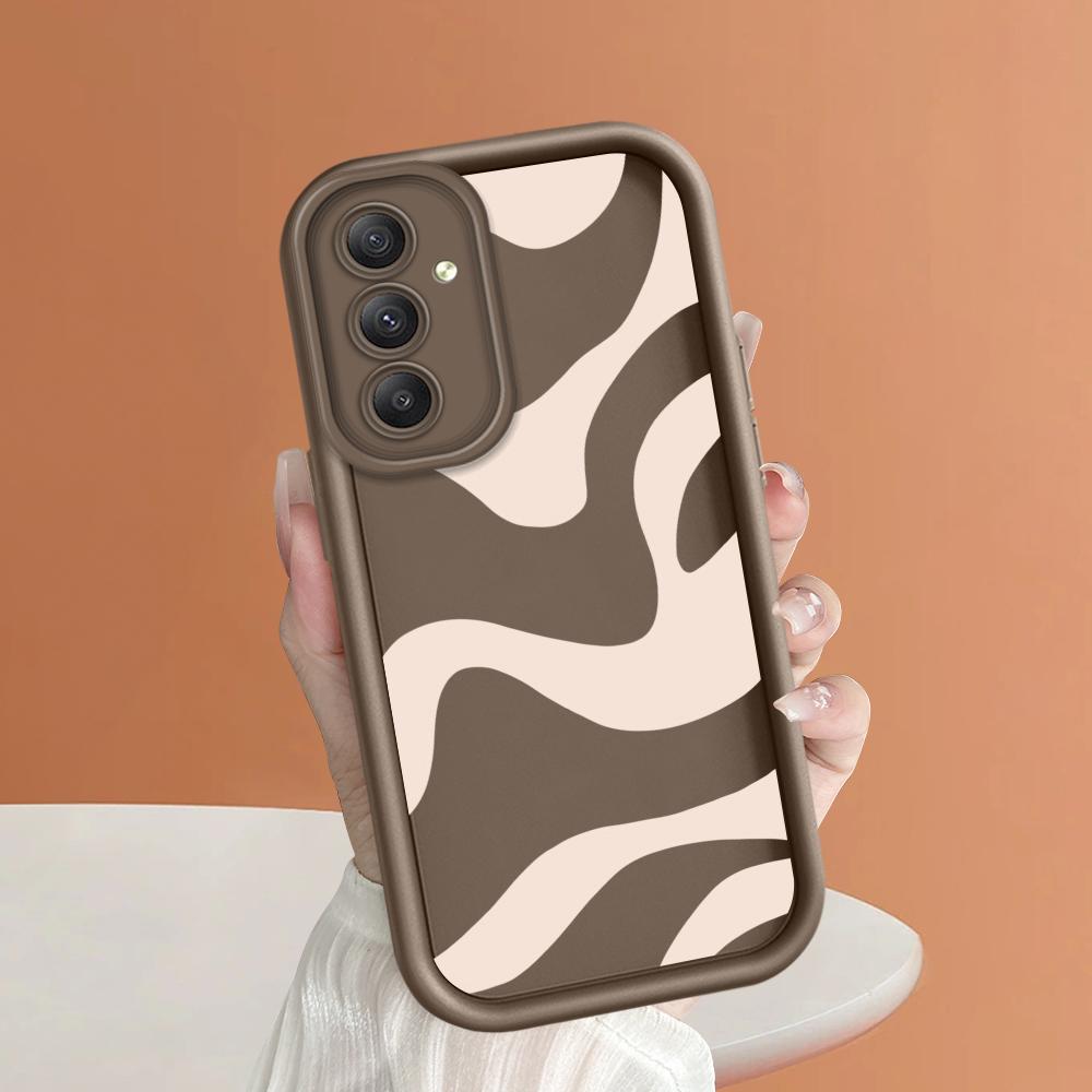 

Мягкий силиконовый квадратный чехол с рисунком лестницы для телефона, полное покрытие, противоударный защитный резиновый чехол для камеры для Samsung Samsung A71 коричневый