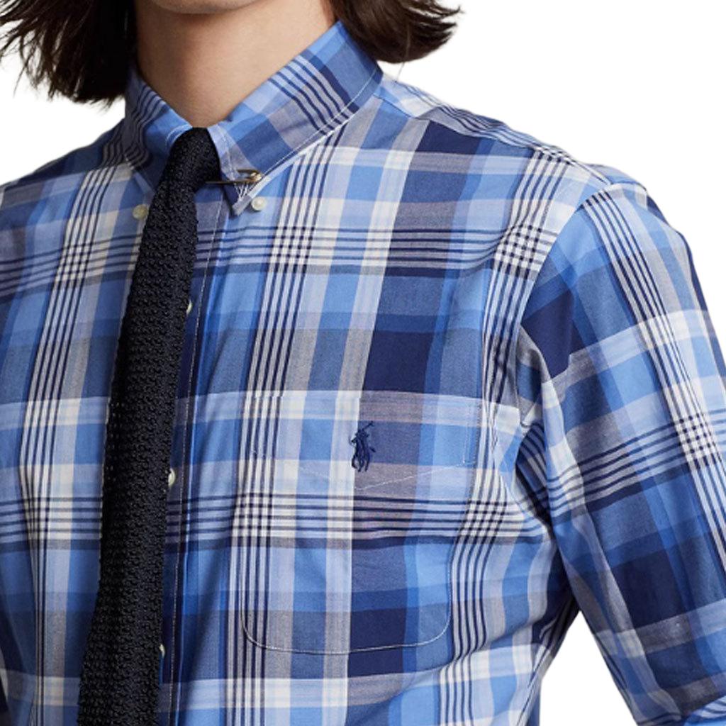 Polo Ralph Lauren SS22 Plaid Button-Down Slim Fit Long Sleeve Shirt Men Shirts Blue MNPOWOV16822346
