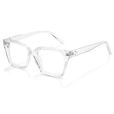 Reading Blue Light Retro Square with Cloth Clear [JO] Women's Glasses, Stylish, Popular, Blocking, Design, Bag, 2.00