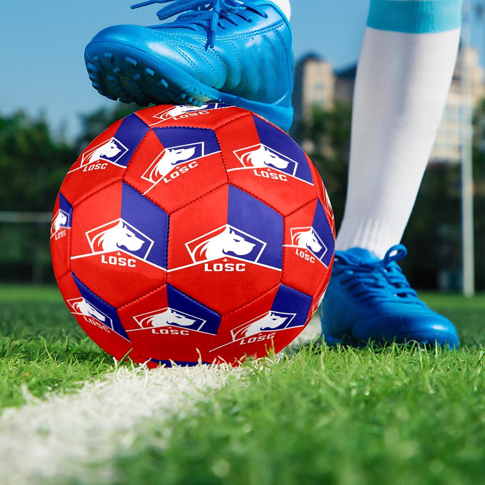 Olympique Football Crest Size 5 Soccer Balls, Anti-Slip, Protective Football, Outdoor Sport, a Unique Gift Suitable for Him/her, Birthdays