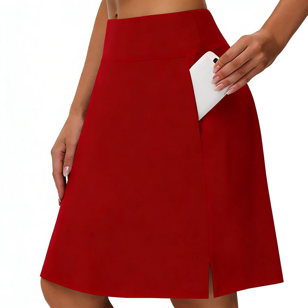 Lässiges Sportkleid für Damen mit Taschen, Modischer Schlitzrock