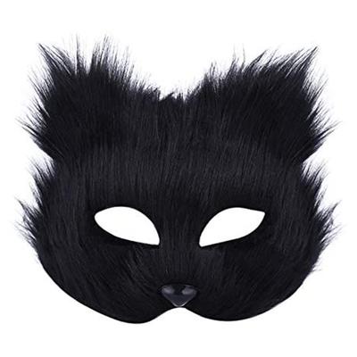 Halloween Flauschige Maske Maskerade Halloween Maske Requisiten Tier Halbe Gesichtsmaske für Männer und Frauen