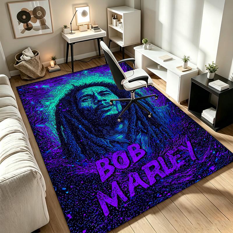 Bob Marley A rug suitable for office chair areas living rooms and computer desks perfect for home offices and an ideal holiday gift