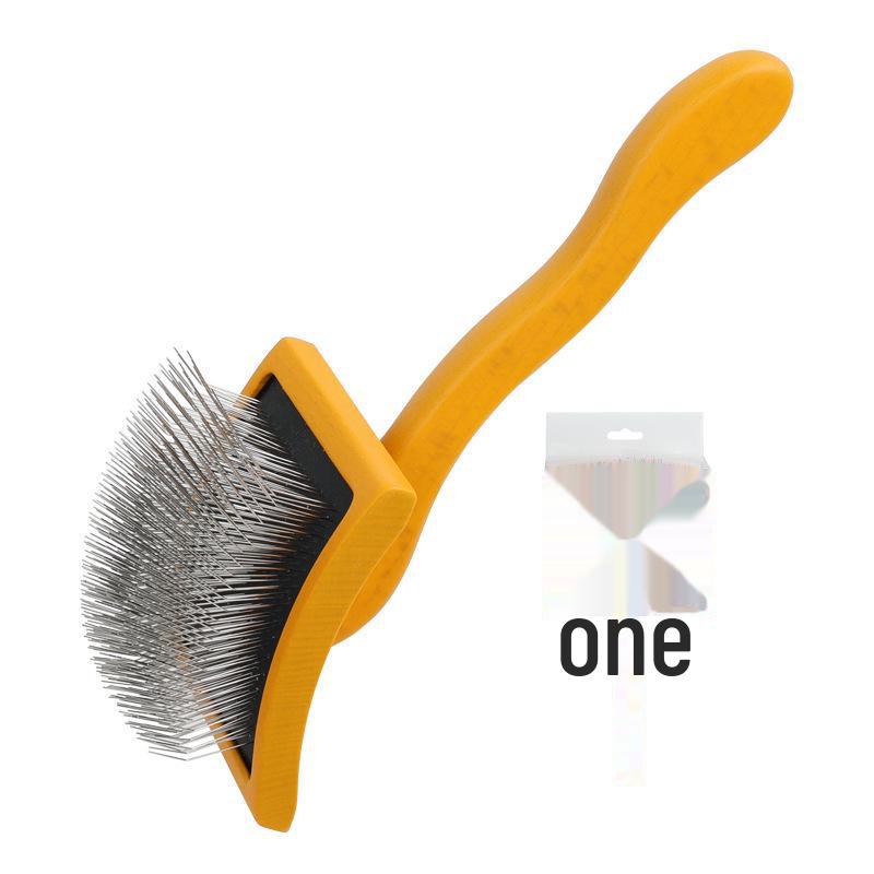 Solid Wood Pet Comb with Fluffy Needles and Detangle Knife