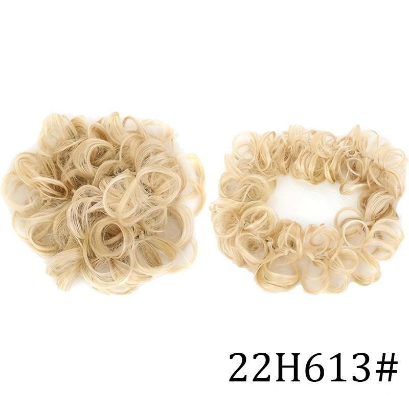 Fluffy caterpillar style curly hair bun wig ladies' hair bun wig easy to wear suitable for all hair types and face shapes