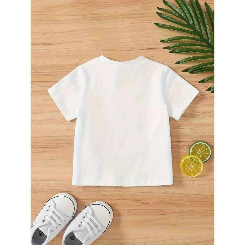 European sizes Toddler Girls Letter Round Neck Tees Top | Kids Summer Clothes