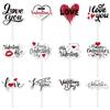 12 Stück Rotes Herz Ich liebe dich XOXO Kuchenstecker Valentinstag Cupcake Picks Hochzeit Verlobung Geburtstagsparty Kuchendekoration