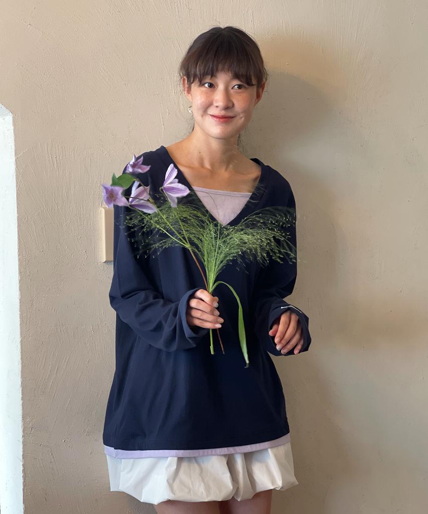 Sayu Pure Layered T-Shirt Navy