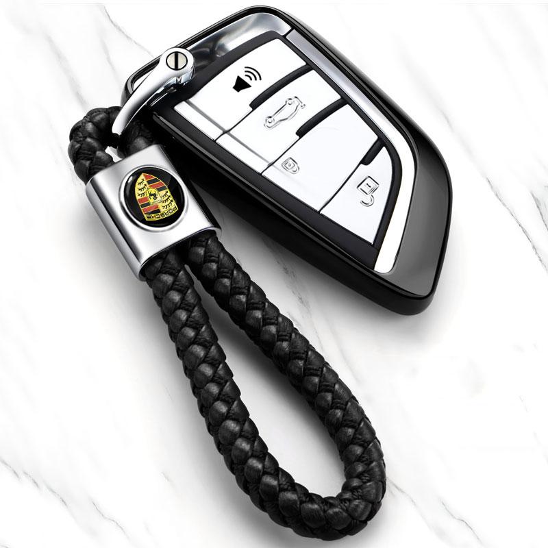 1Pcs Car Key Chain Key Ring Key Lanyard Car Emblem Styling For Porsche Boxster Cayenne Panamera Macan Cayman 911 918 996 917 991