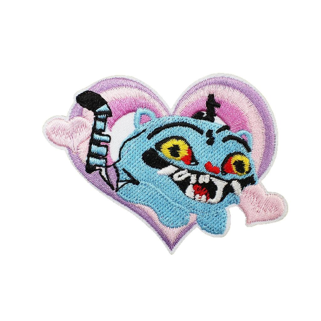 Cartoon Girl Embroidery Cloth Sticker Devil Computer Embroidery Label Colored Love Patch Sticker Blue And Black Crow Chapter Boy Ironing
