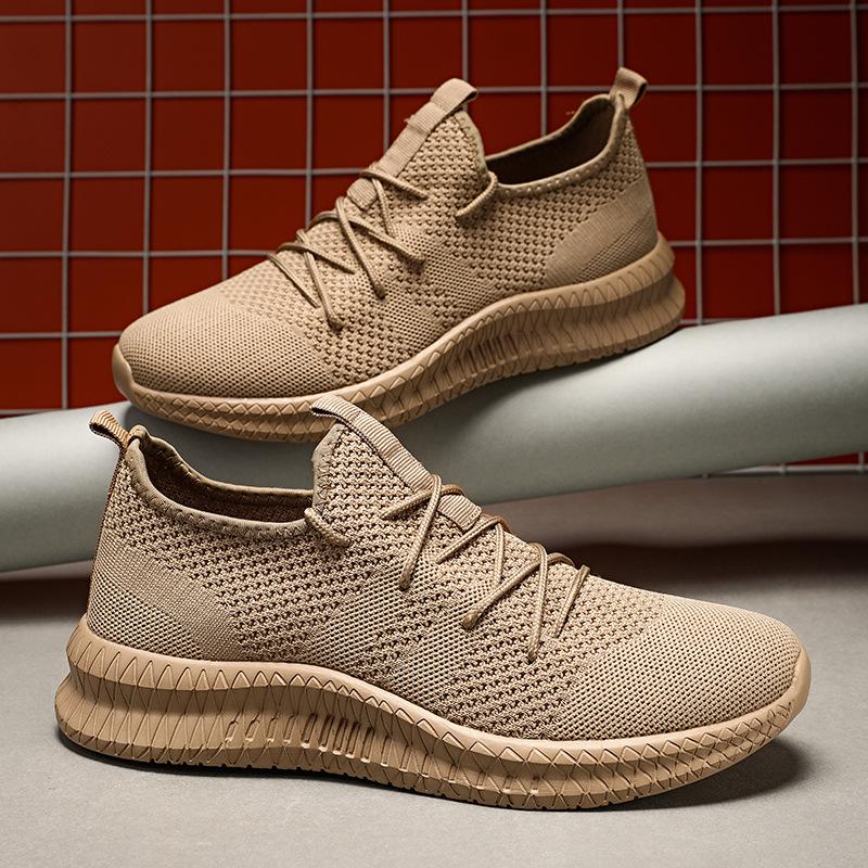 New fly-woven mesh sneakers spring and autumn lightweight soft-soled casual shoes student breathable running shoes