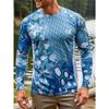 KOOFIN GEAR Camicia da Pesca Outdoor/Ad Alte Prestazioni/Tessuto Morbido e Traspirante/Maniche Raglan/Fantasia Mimetica Blu/Abbigliamento da Pesca