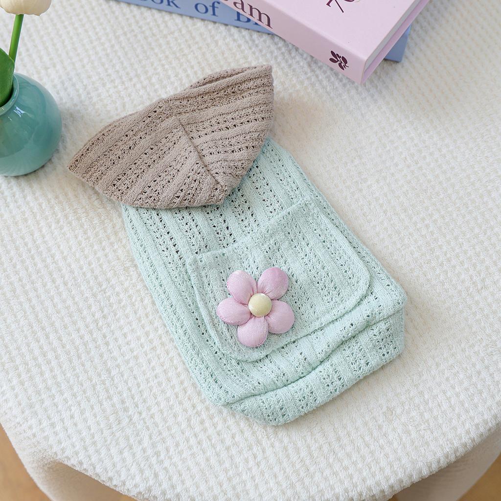 Pet Circle Cute Pet Dog Dog Clothes Flower Hollow Knitted Hoodie
