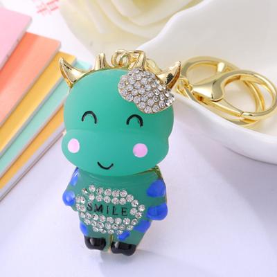 Sleutelhanger Sprankelende Strass Ingelegd Koe Ontwerp Sleutelhanger Decoratief Geluk Sleutelhanger Tassen Portemonnees Auto's Accessoire