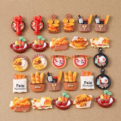 15 Stück Mix Niedliche Harz-Donut-Brot Flatback-Cabochons Scrapbooking für Mädchen DIY Haarnadel Stirnband Verzierungen Geburtstagsgeschenke