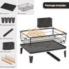 Foldable Dish Drying Rack for Kitchen Counter Large Dish Storage Rack with Drainboard Rustproof Dish Drainer with Cutlery Holder