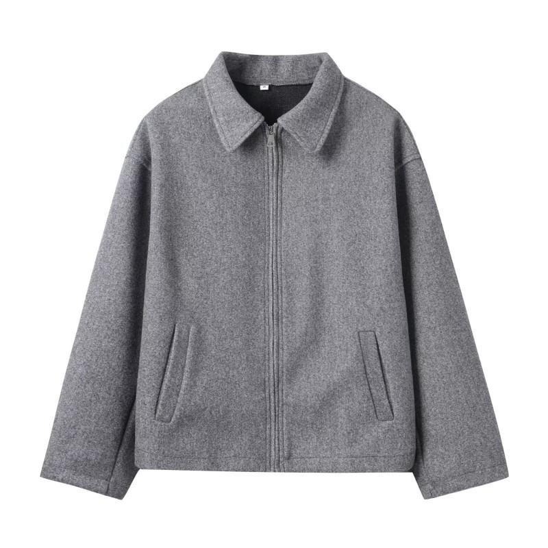 2026 Dam Överdimensionerad Enfärgad Dragkedja Ullblandning Rock - 10 Färger Streetwear Stil