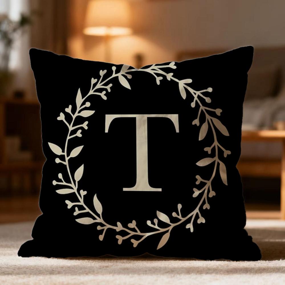 Popular Monogram Cushion Cover Soft Washable Pillow Case Multi-Scene for Couch Bed Travel Office Use
