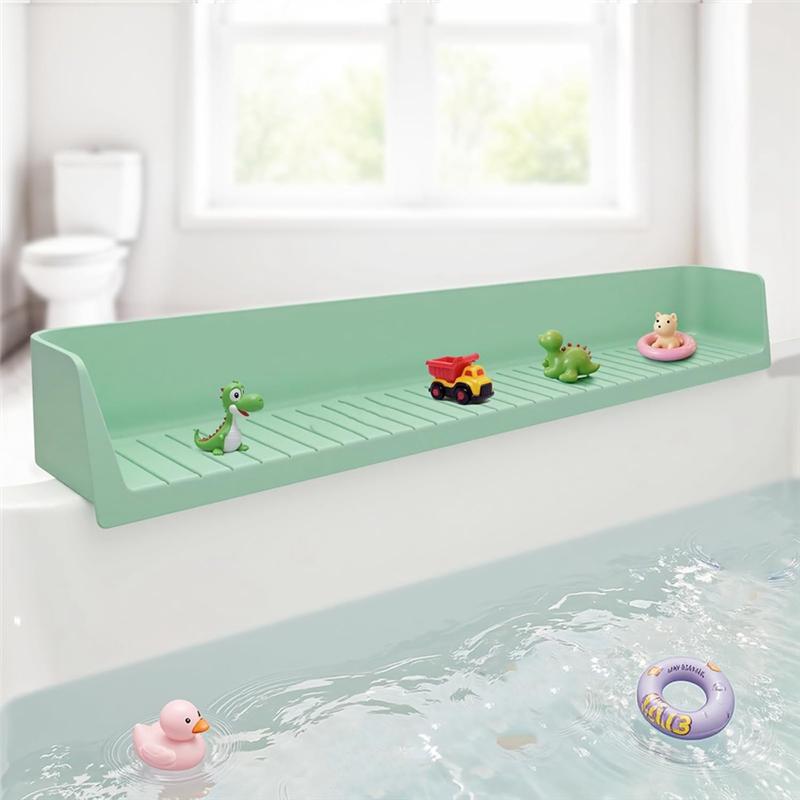 M-Modern-For Tub For Bathtub Splash Guard For Kids, Silicone Water Splash Guard, Tray Holder, Longer Splash Guard B