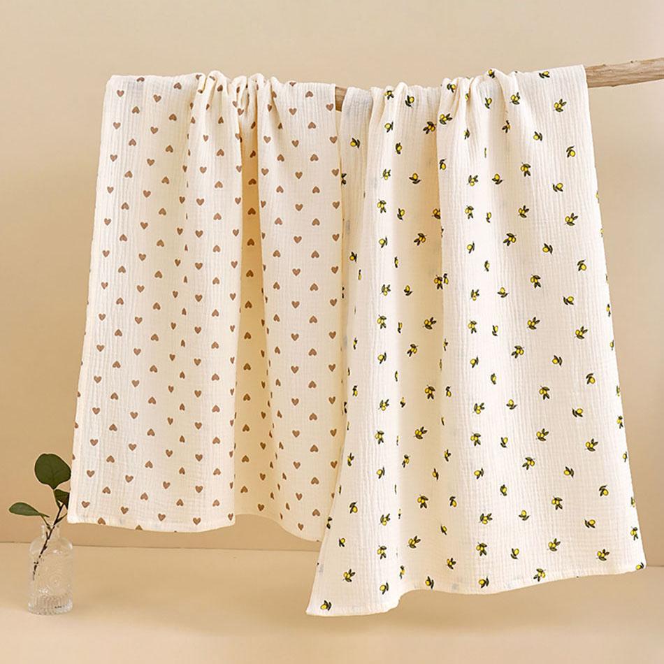 100x100cm Newborn Baby Shower Wrap Toddler Kids Cartoon Bear Double Layer Gauze Bath Towel Soft Quick Drying for Spring Autumn