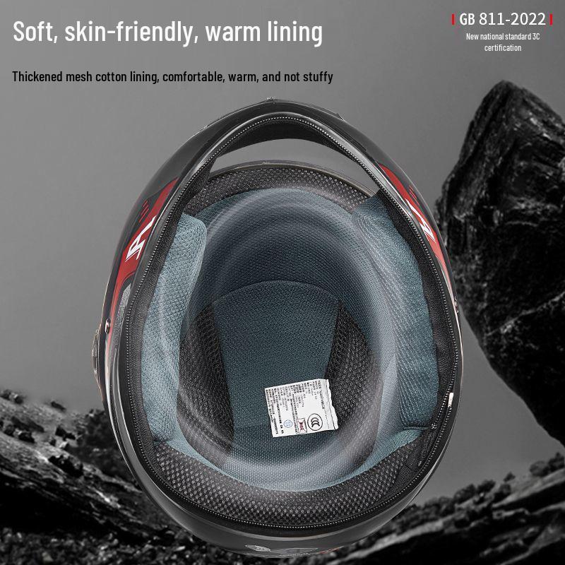 Certified Electric Vehicle Winter Full-Face Helmet for Men & Women - Windproof, Warm, Neck Gaiter Protection