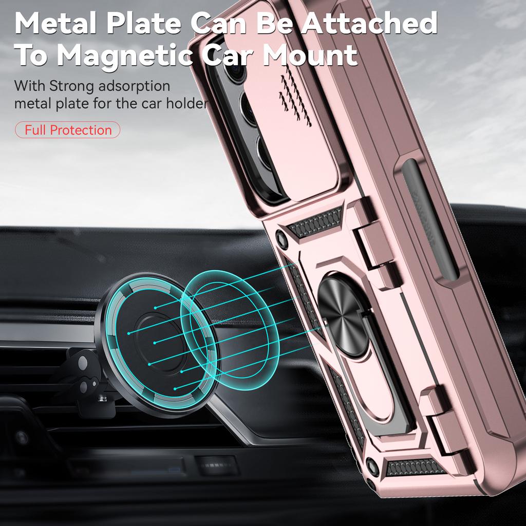 For Samsung Z Fold 5 Magnetic Ring Holder Folding Case for Samsung Galaxy Z Fold 5 Fold5 Zfold5 S Pen Slot Kickstand Covers