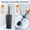 Schwarzes Toilettenbürsten- und Halter-Set Edelstahl Freistehende Toilettenbürste mit langem Griff Reinigungsgerät für Badezimmer