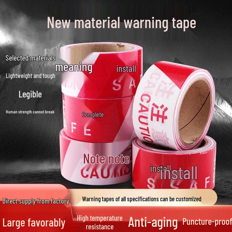 

PE Disposable Warning Tape - No Entry Construction Site Caution & Isolation Barrier 50M-Red/White Safety-Width 55
