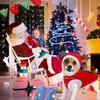 Christmas Dog Costume Festive Red Hoodie with Antlers Pet Outfit Winter Cozy Coat for Small Puppy Chihuahua Yorkshire