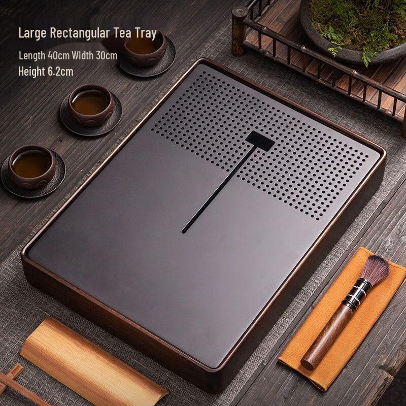 Elegant Solid Wood Tea Tray with Water Management