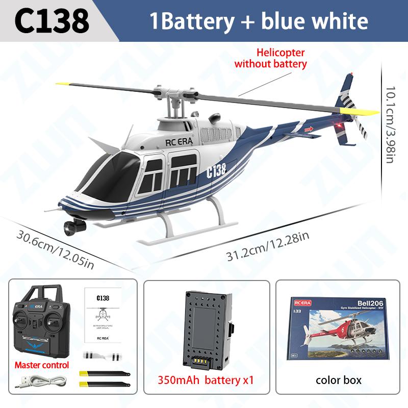 C138 PRO RC Helicopter 2.4G 6-Aixs Gyroscope 6CH Altitude Hold Optical Flow Brushless Remote Control Helicopter Toy VS Brush ERA